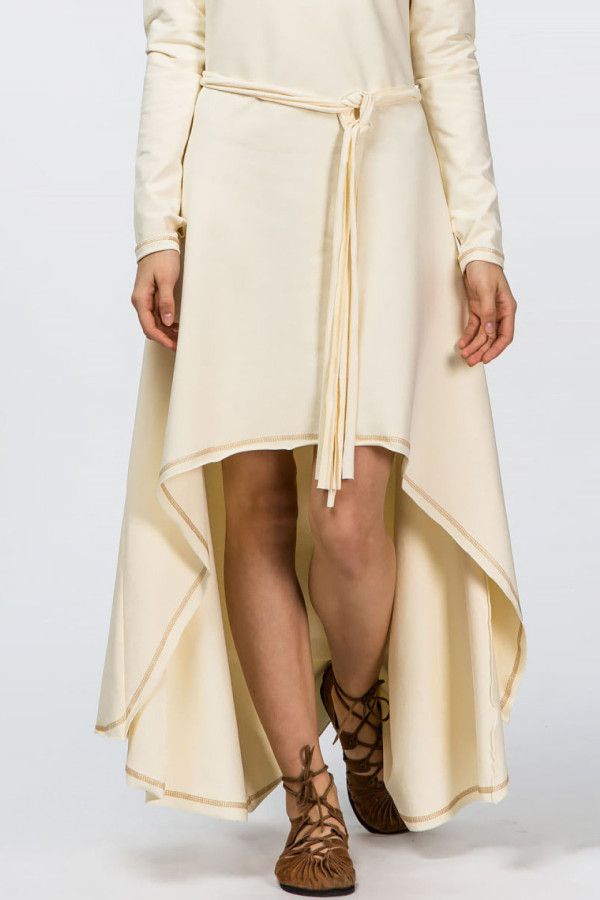 Утепленное кремовое платье