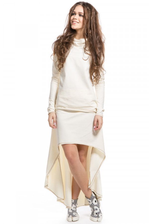 Утепленная асимметричная юбка