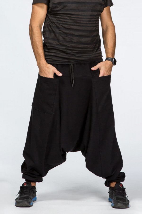 Мужские черные штаны алладины с карманами «Таймыр»