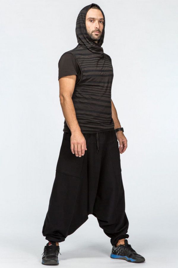 Мужские черные штаны алладины с карманами «Таймыр»