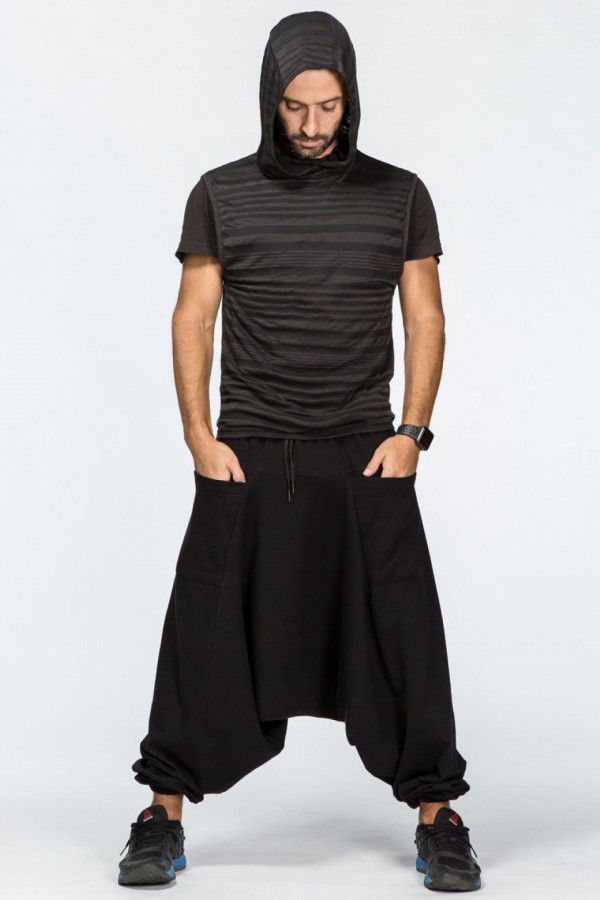 Мужские черные штаны алладины с карманами «Таймыр»