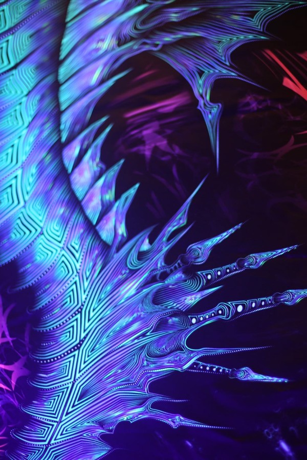 Флуоресцентный психоделический гобелен «Гиппокампус»