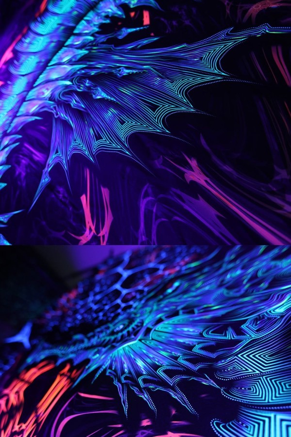 Флуоресцентный психоделический гобелен «Гиппокампус»