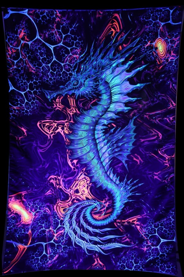 Флуоресцентный психоделический гобелен «Гиппокампус»