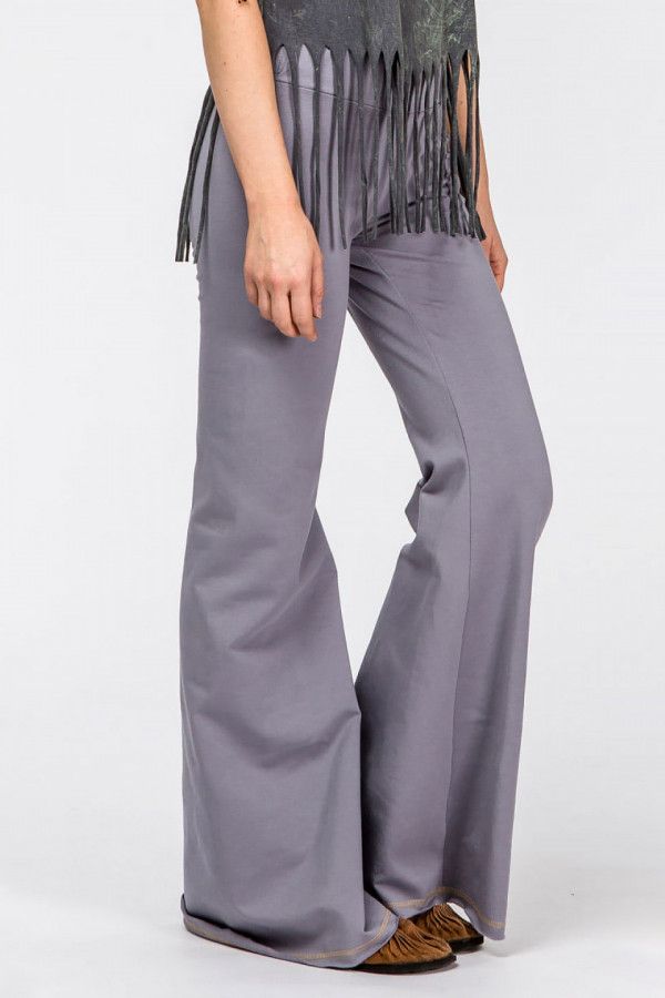 Утепленные брюки серого цвета