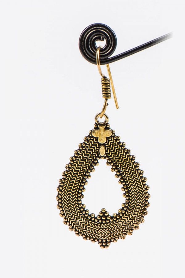 Серьги с ажурным узором Две капли