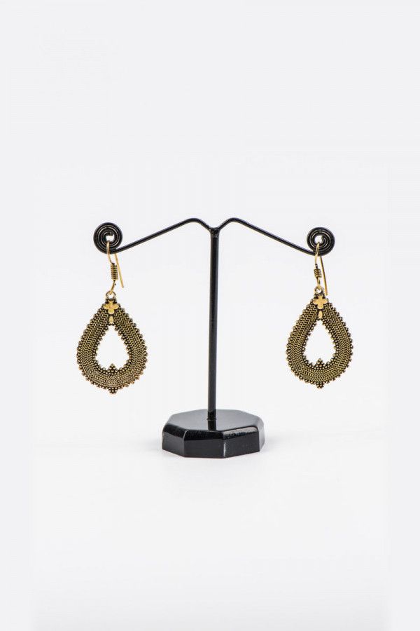 Серьги с ажурным узором Две капли