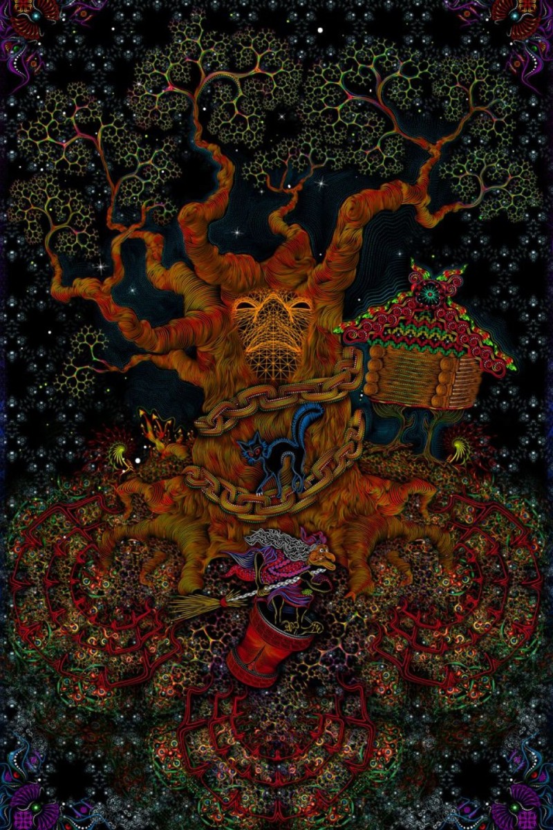 Настенное флуоресцентное полотно «Tree of Life»