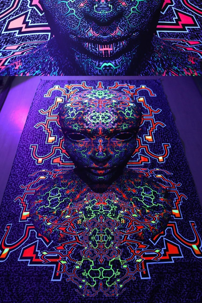 Флуоресцентное арт полотно «Хищник»