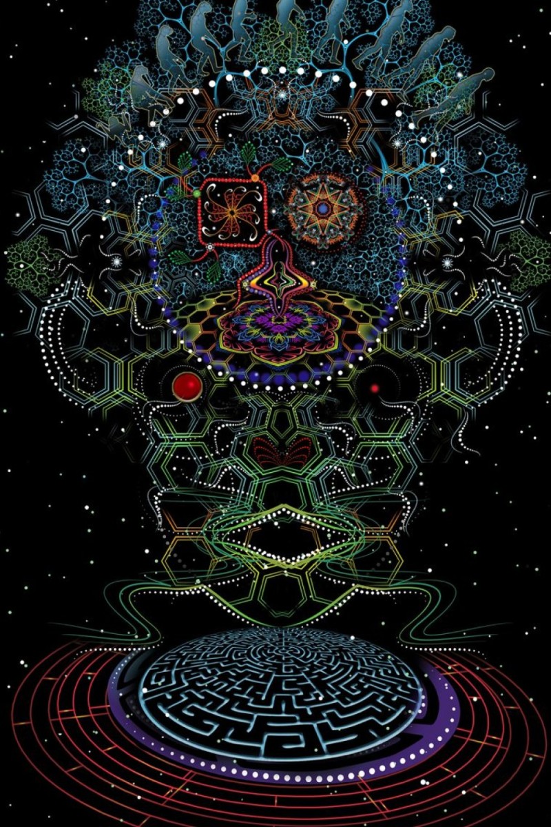 Психоделический гобелен на стену «Сознанаие»