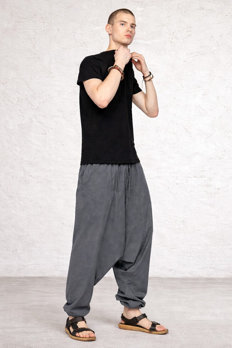 Мужские алладины из хлопка серого цвета — Чилим