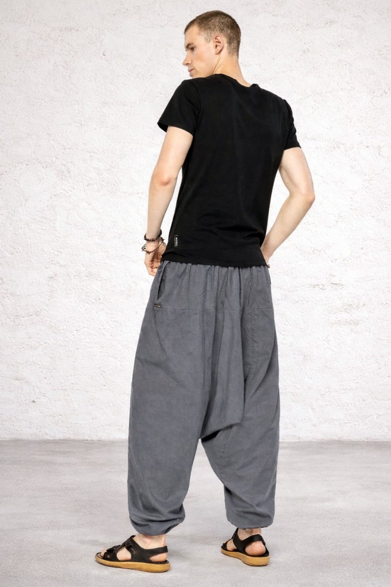 Мужские алладины из хлопка серого цвета — Чилим