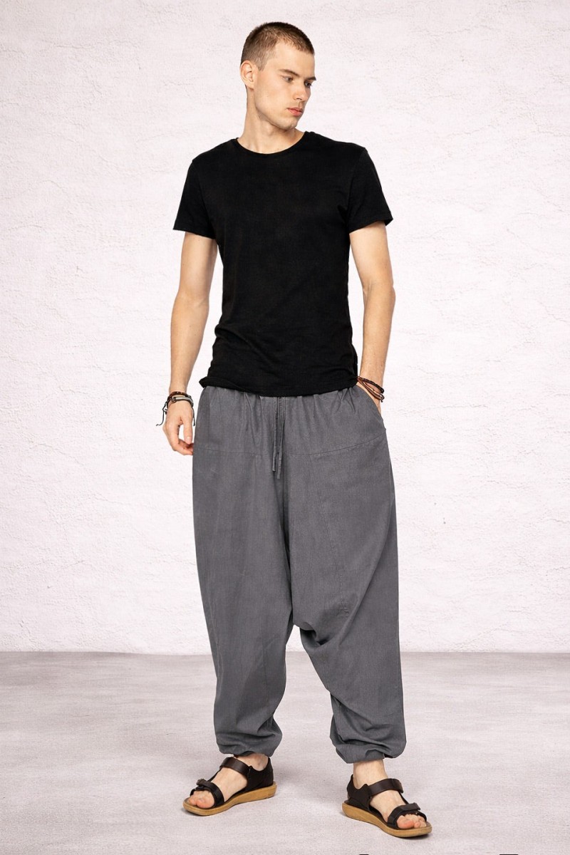 Мужские алладины из хлопка серого цвета — Чилим