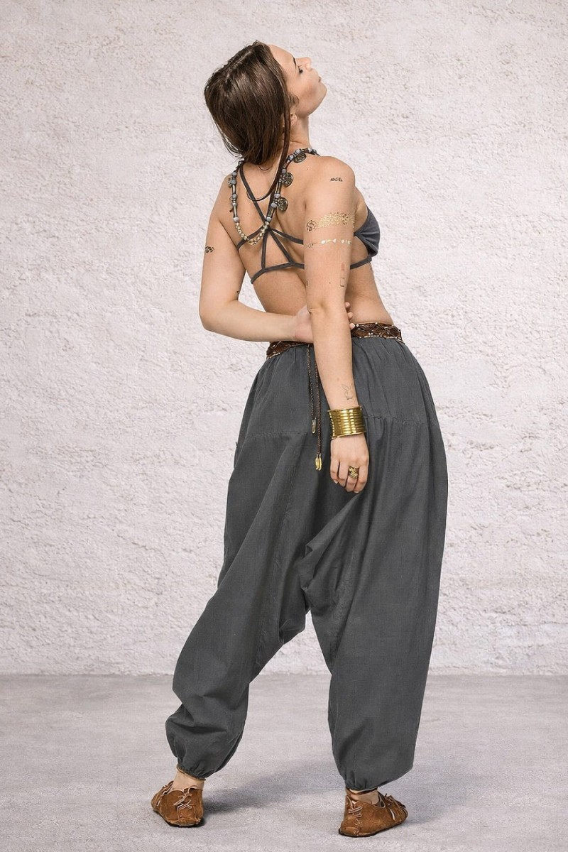 Женские Алладины из тонкого натурального хлопка – Шалфей