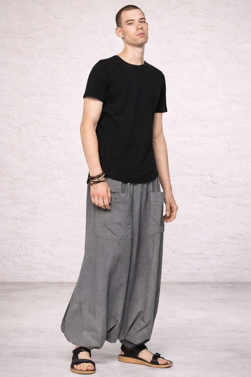 Мужские широкие штаны из натурального хлопка – Ганимед
