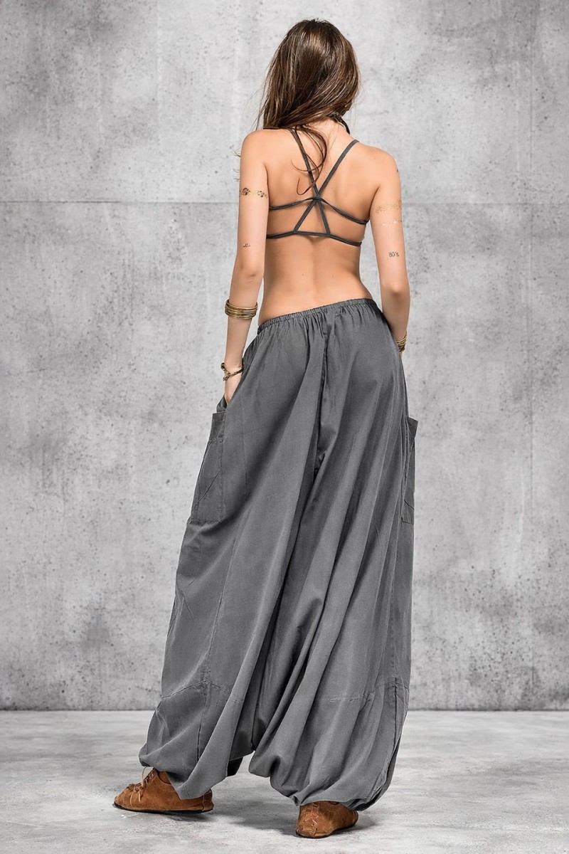 Женские штаны шаровары из хлопка с карманами – Тефия