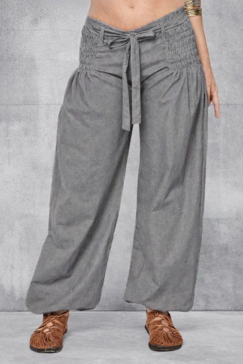 Прямые женские штаны из 100% хлопка с завязками – Томасвилл