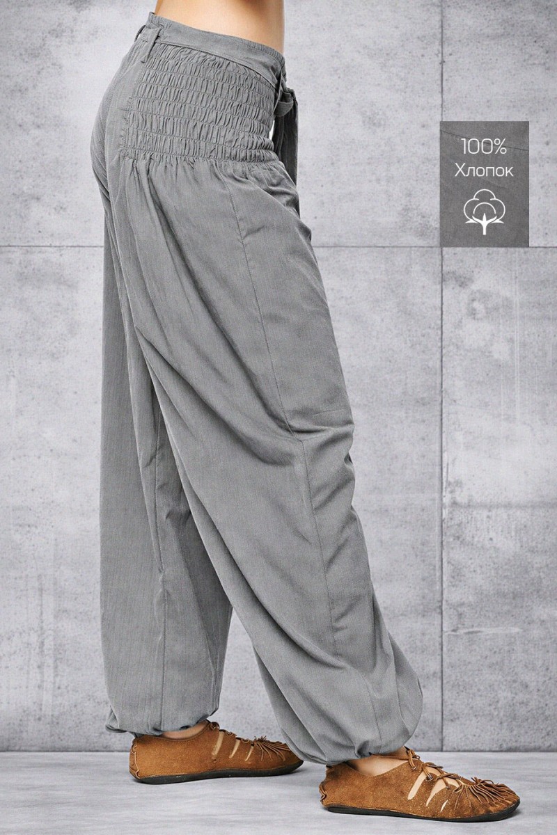 Прямые женские штаны из 100% хлопка с завязками – Томасвилл