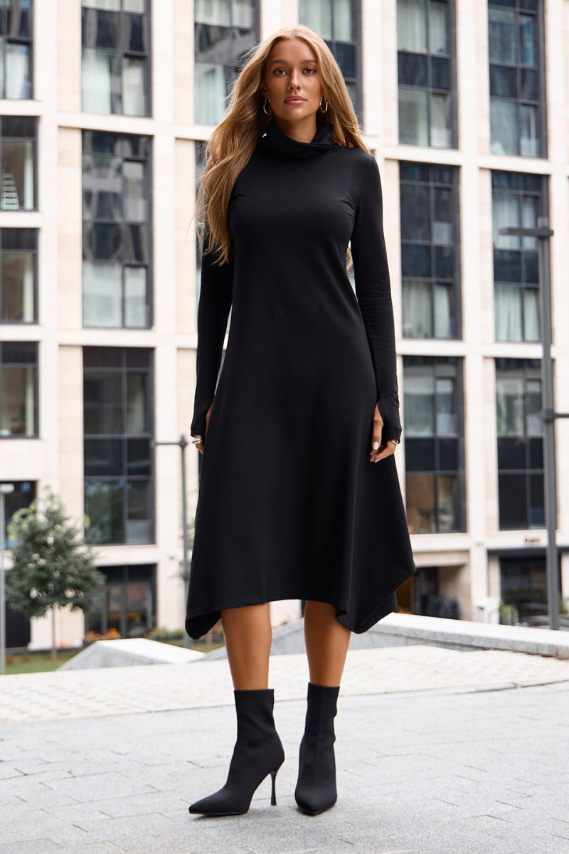 Платье асимметричное из футера Медея