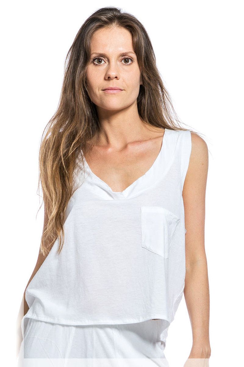 Белая однотонная майка Ведос