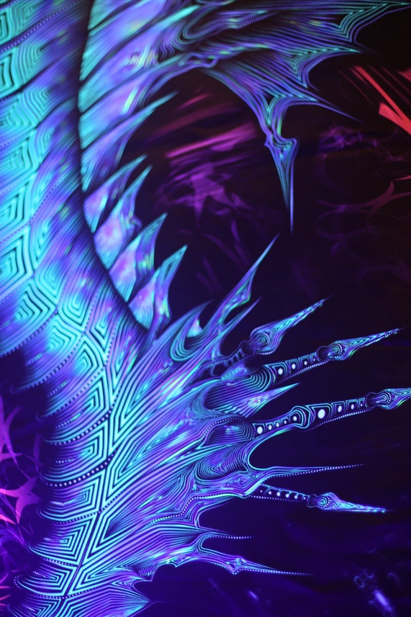 Флуоресцентный психоделический гобелен «Гиппокампус»