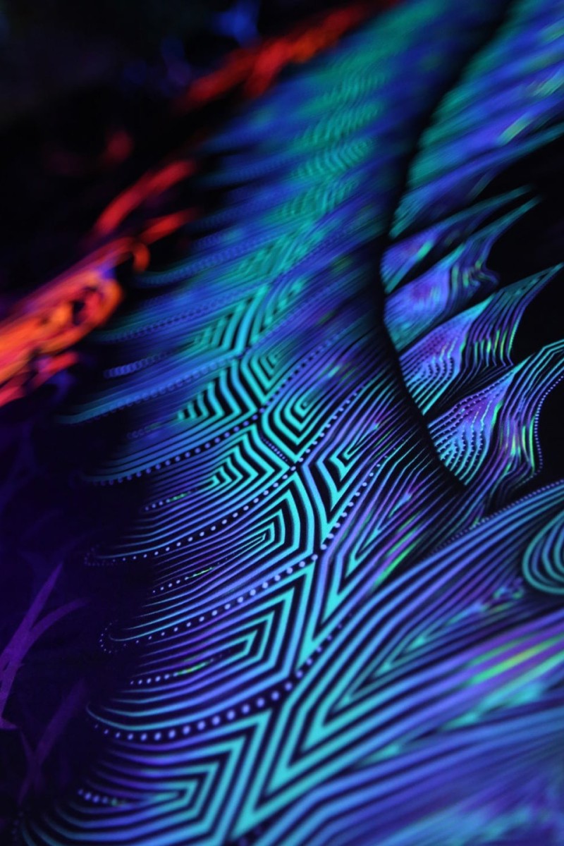 Флуоресцентный психоделический гобелен «Гиппокампус»