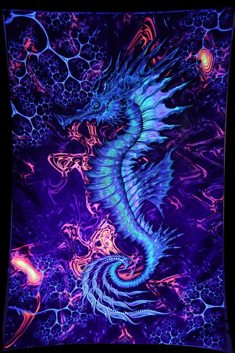 Флуоресцентный психоделический гобелен «Гиппокампус»