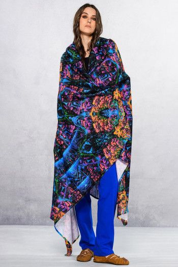 Флисовый психоделический плед «Квантовые частицы»